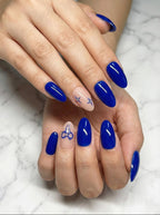 Accezia Royal Blue - Medium Almond | Reusable Luxury Press On Nails With Application Kit Accezia™