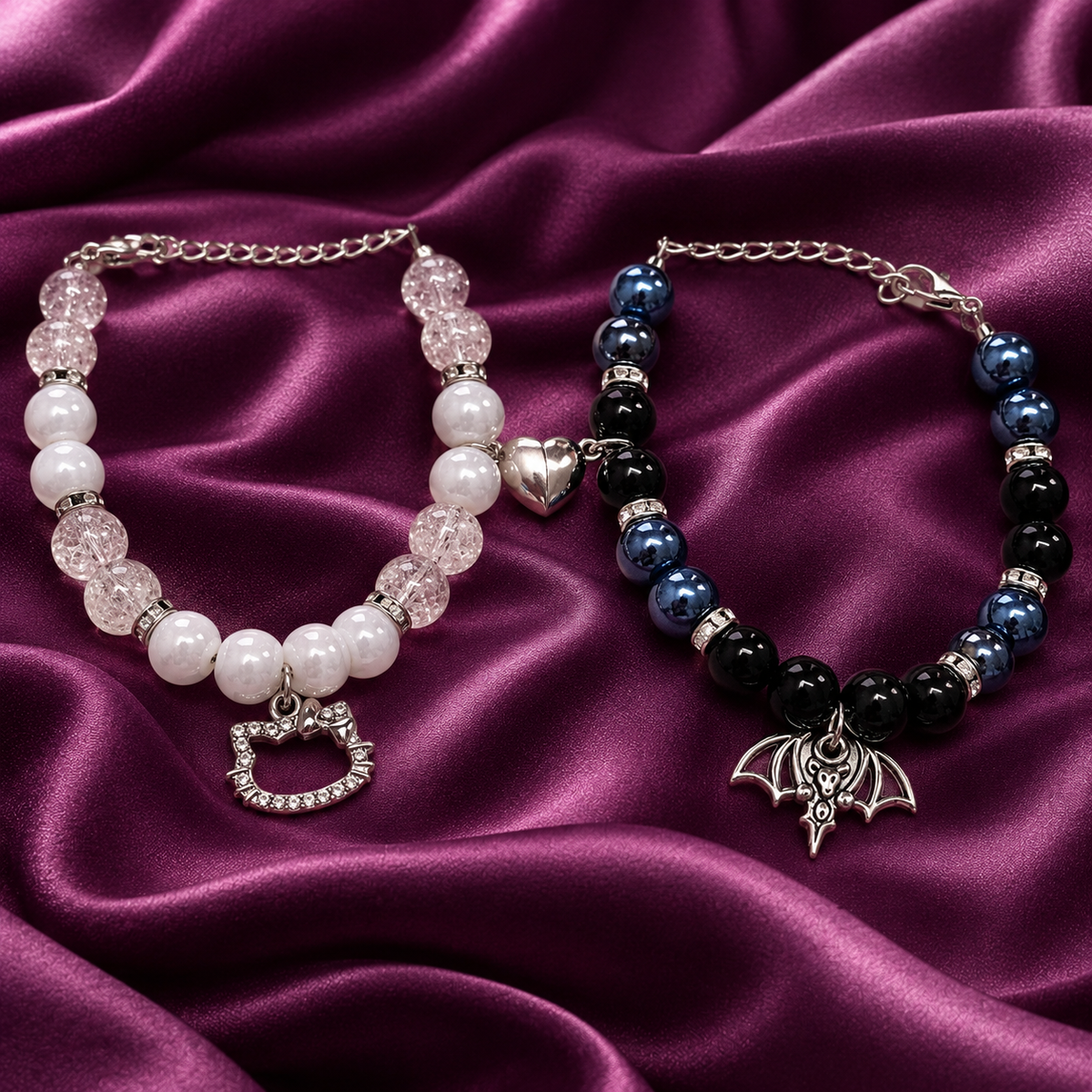 Hello kitty x batman (black edition) matching bracelet