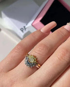 Stainless shining sun moon Ring Accezia