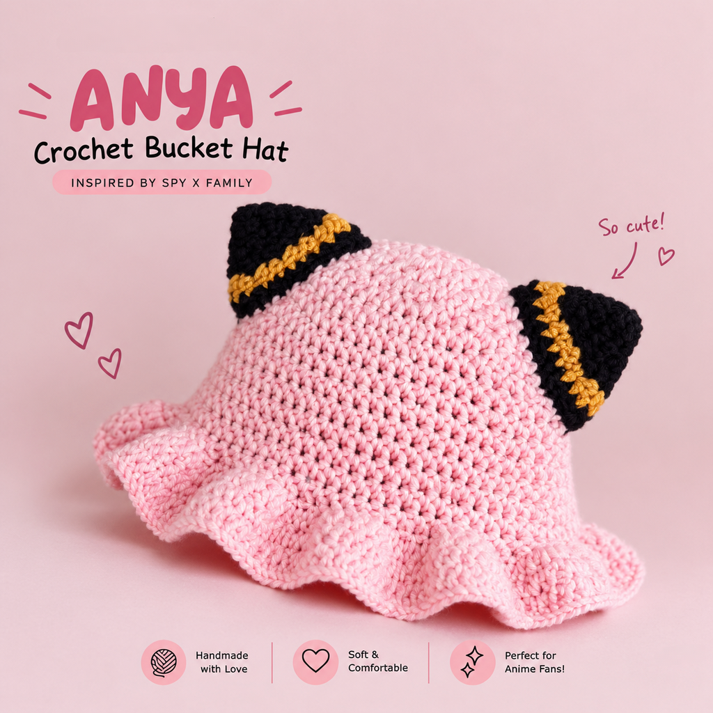 Anya's Bucket crochet hat