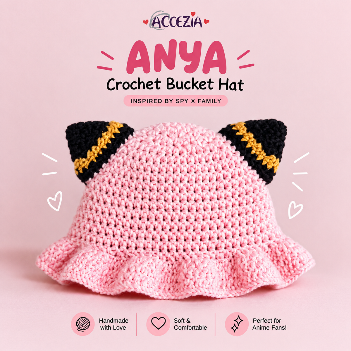 Anya's Bucket crochet hat
