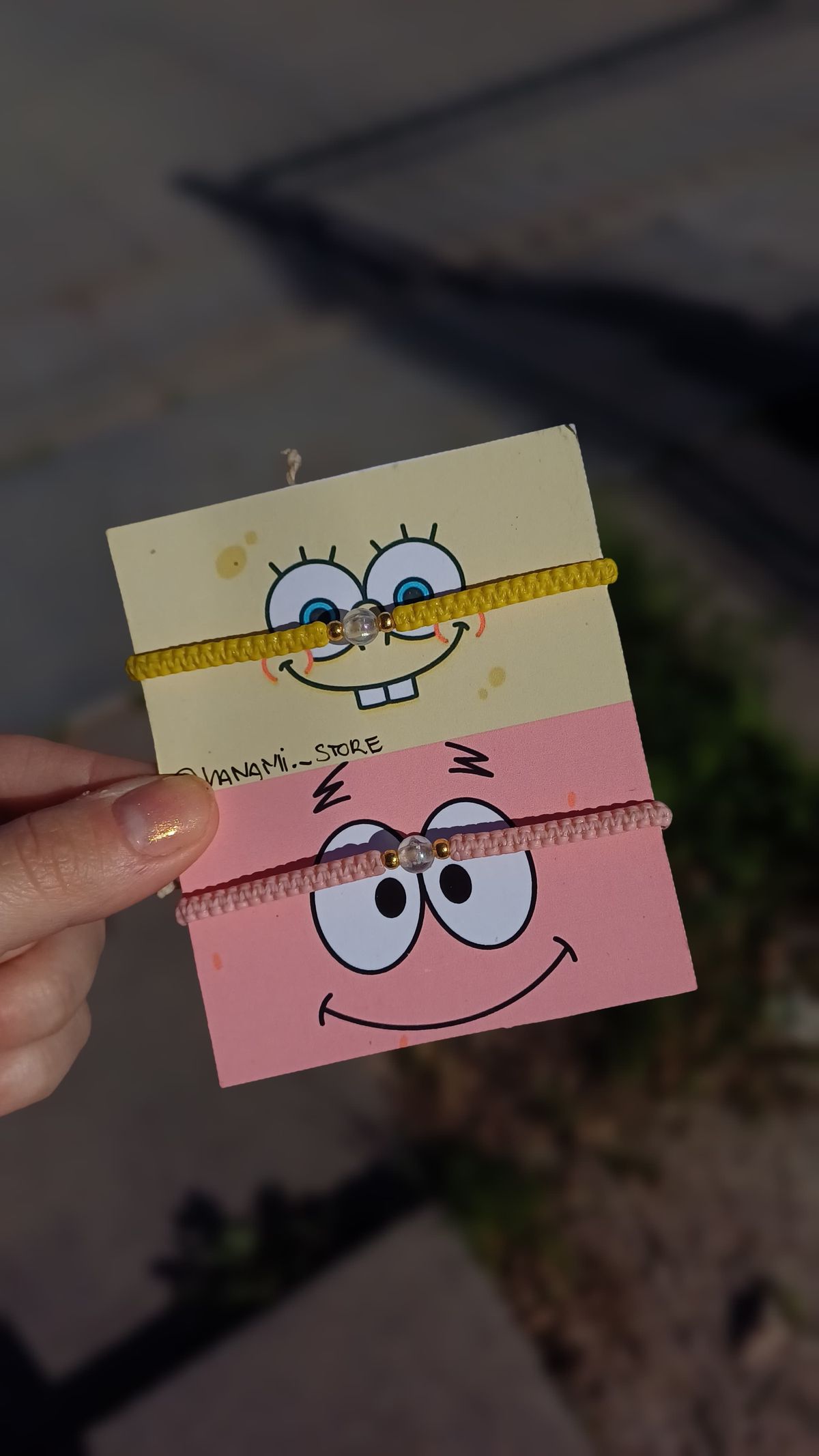 Spongebob and Patrick matching best friend thred bracelet