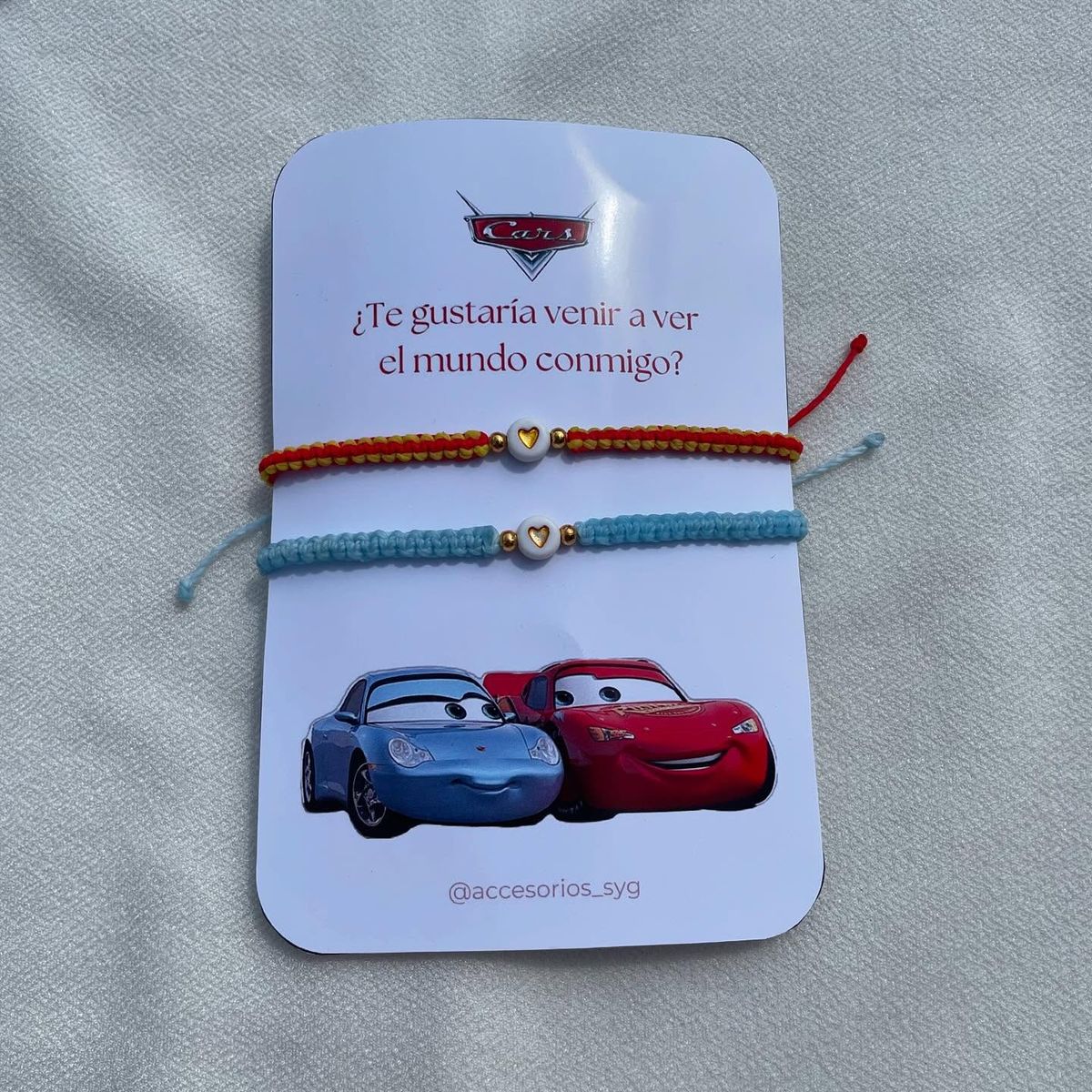 Sally & lightning McQueen thread bracelet