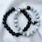 White & black stone matching bracelet Accezia