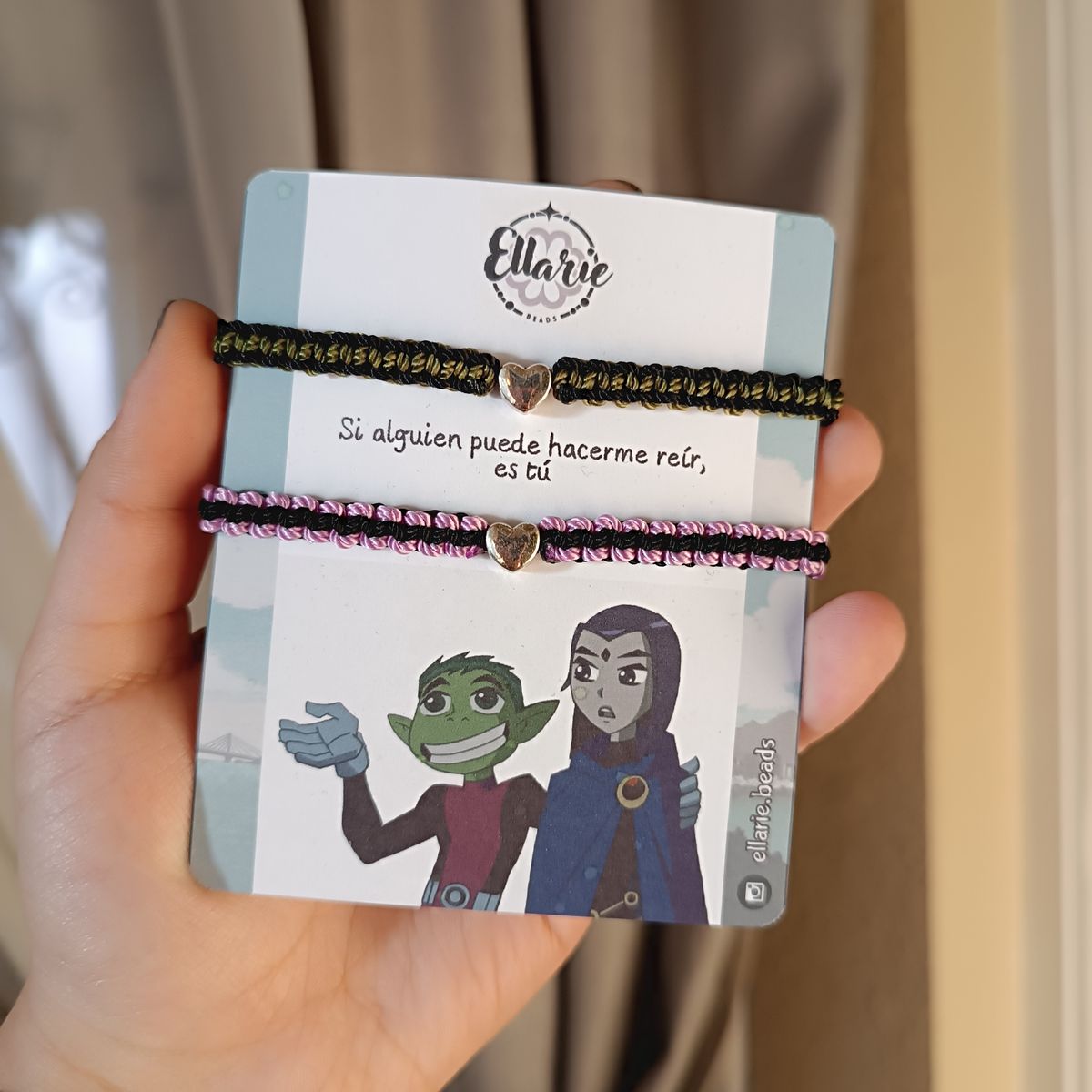 Beast boy x raven matching thread bracelet