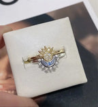 Stainless shining sun moon Ring Accezia