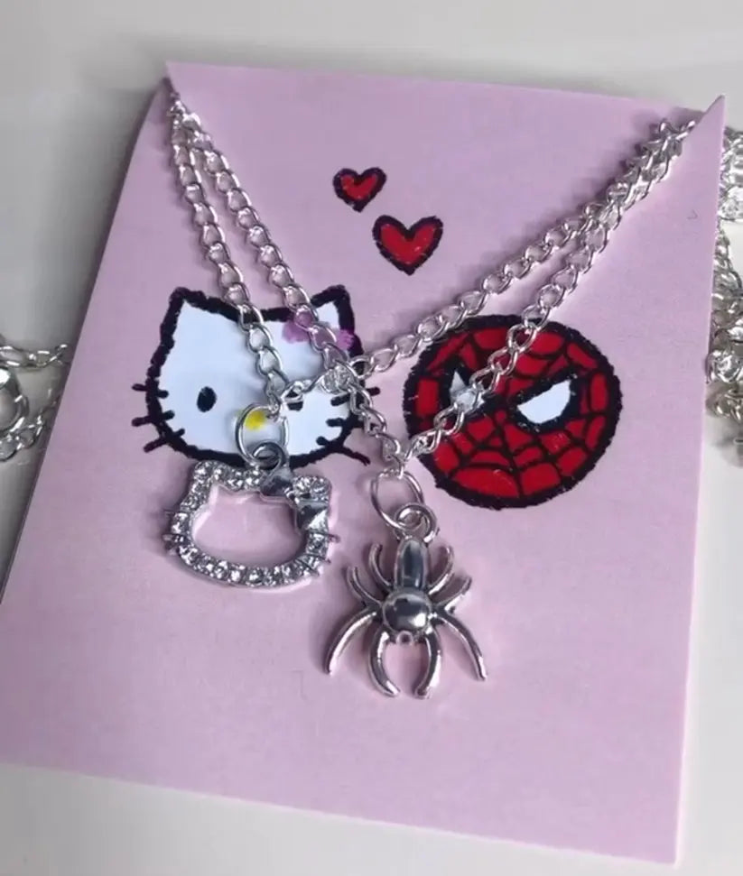 Spiderman x hello kitty matching pendent Accezia