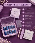 Accezia Blue Floral Press-On Nails